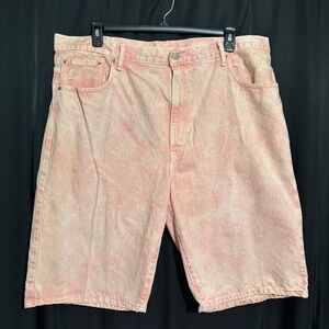 Levi’s 569 Loose Fit Pink Denim Shorts Men’s Size 42 Y2K Baggy Skate Stains